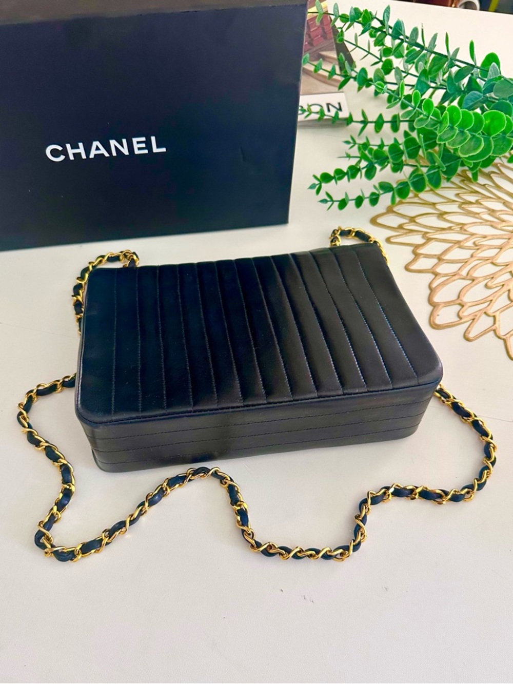 CHANEL Classic Flap Leather Mademoiselle Bag Black - Picture 10 of 16